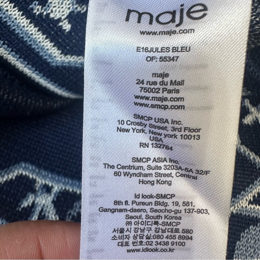 Maje Jules Aztec-jacquard Skirt In Blue Sz 1 ( small) - Picture 8 of 11